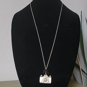 BETSEY JOHNSON Royal Engagement Collection Pink Camera Locket Slide Necklace.